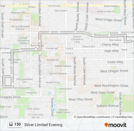 130 Bus Line Map