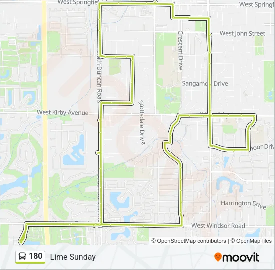 180 Bus Line Map