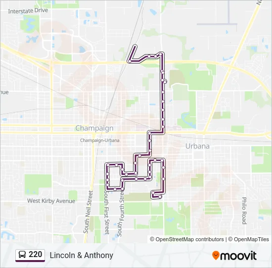 220 Bus Line Map
