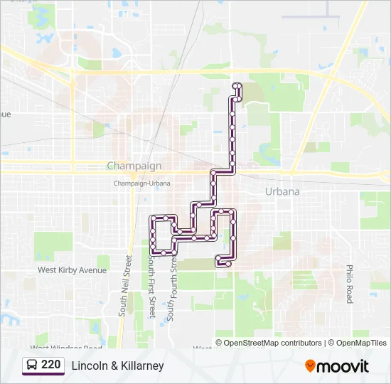 220 Bus Line Map