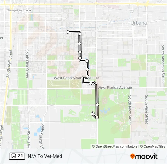 21 Bus Line Map