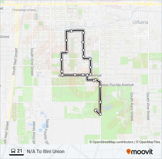 21 Bus Line Map