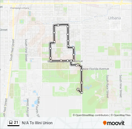 21 Bus Line Map