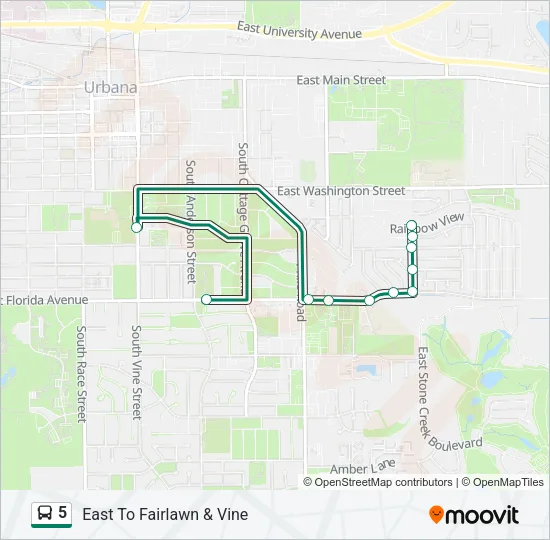 5 Bus Line Map