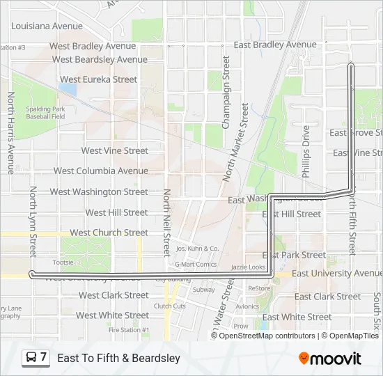 7 Bus Line Map