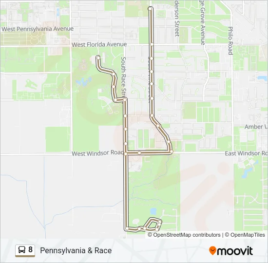 8 Bus Line Map