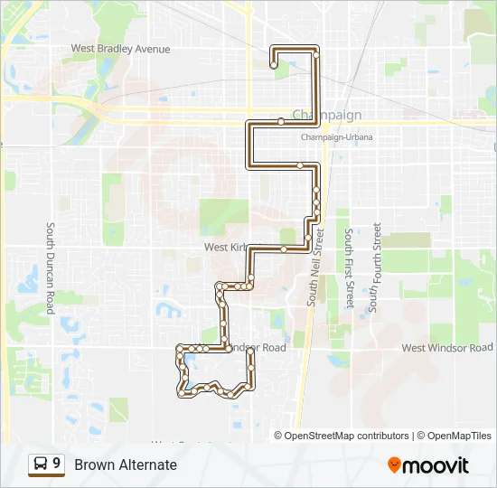 9 Bus Line Map