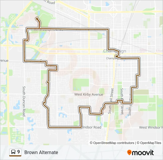 9 Bus Line Map