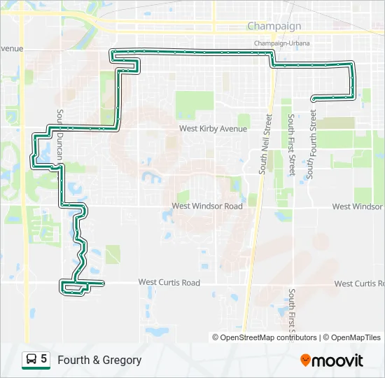 5 Bus Line Map