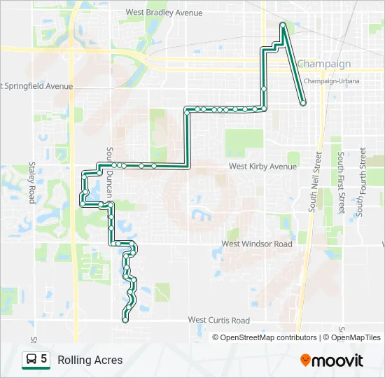 5 Bus Line Map