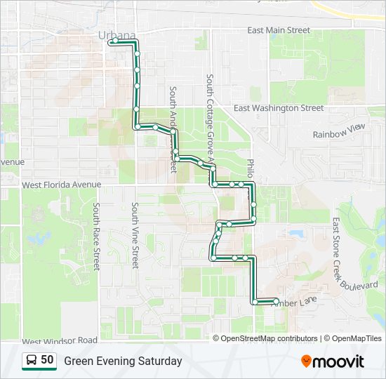 50 Bus Line Map