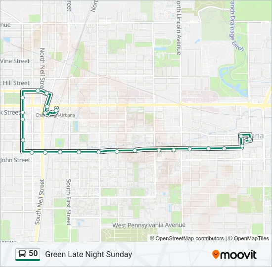 50 Bus Line Map