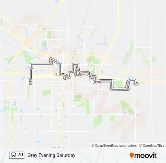 70 Bus Line Map