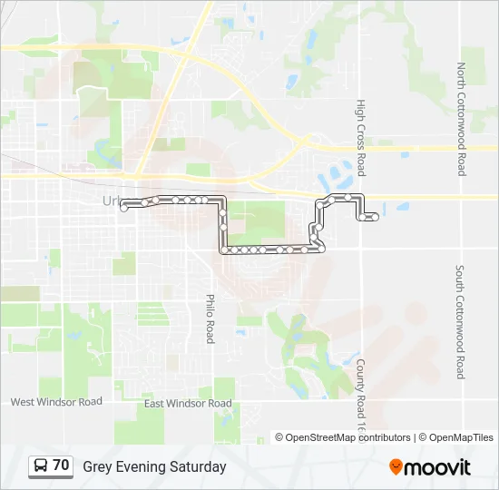 70 Bus Line Map
