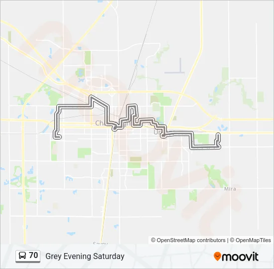 70 Bus Line Map