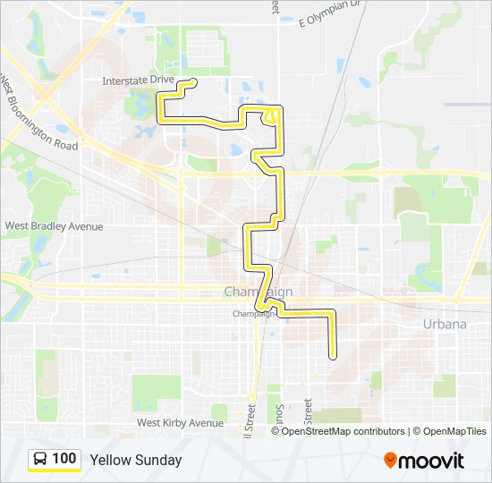 100 Bus Line Map