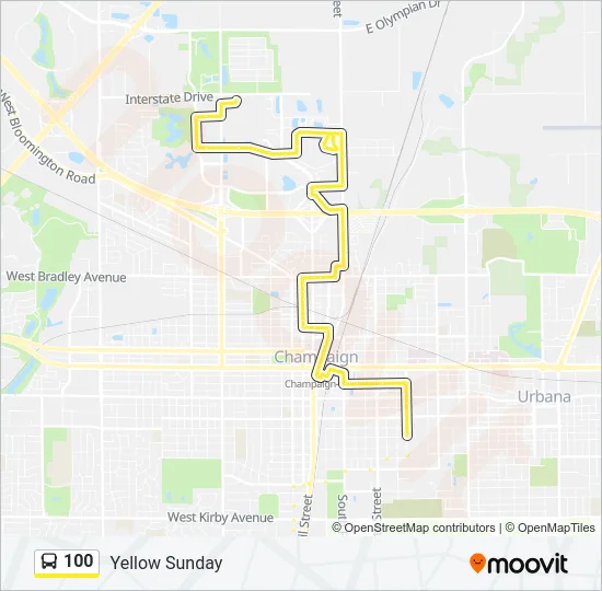 100 Bus Line Map