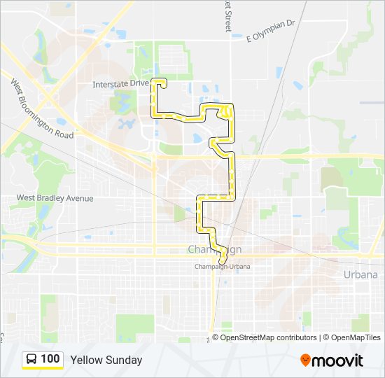 100 Bus Line Map