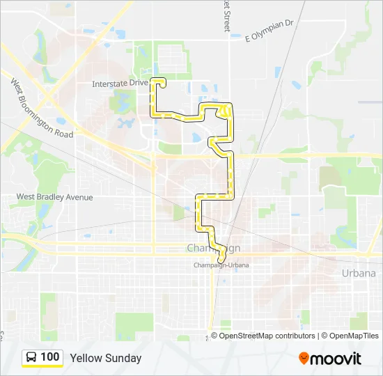100 Bus Line Map