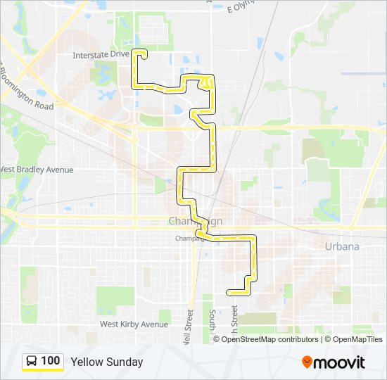 100 Bus Line Map