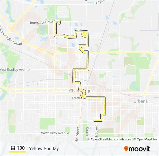 100 Bus Line Map