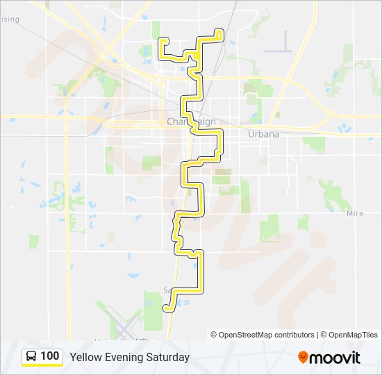 100 bus Line Map