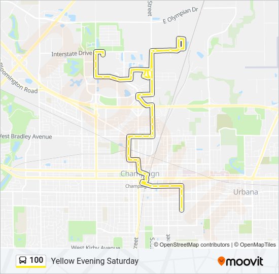100 Bus Line Map