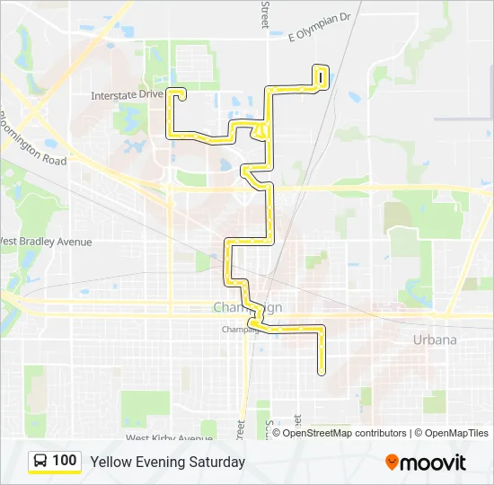 100 Bus Line Map