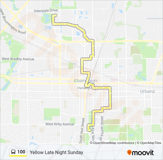 100 Bus Line Map