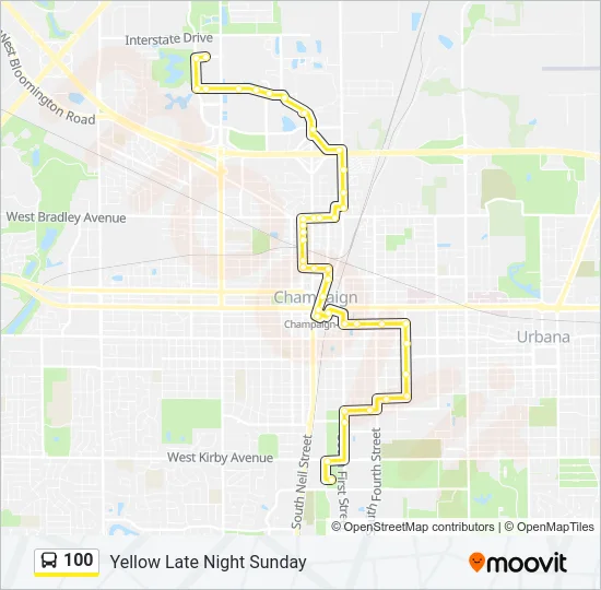100 Bus Line Map