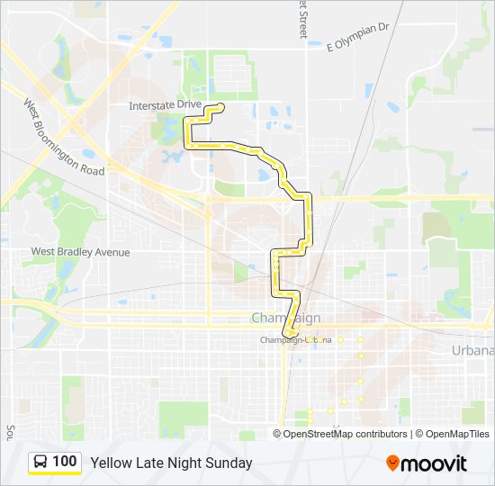 100 Bus Line Map