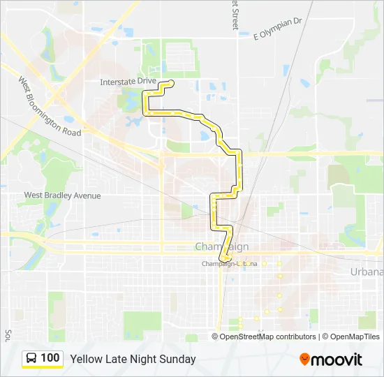 100 Bus Line Map