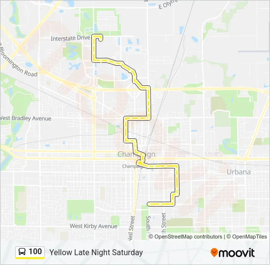 100 Bus Line Map