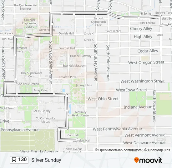 130 Bus Line Map