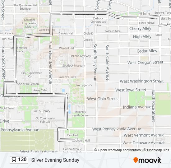 130 Bus Line Map