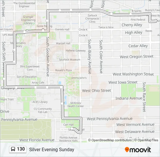 130 Bus Line Map