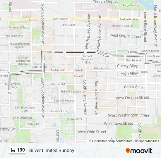 130 Bus Line Map