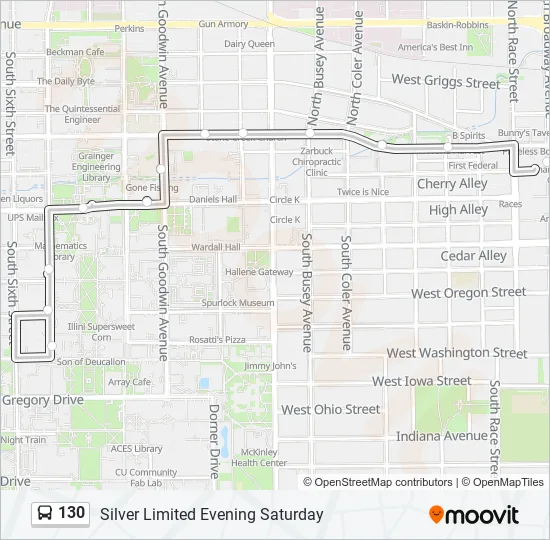 130 Bus Line Map
