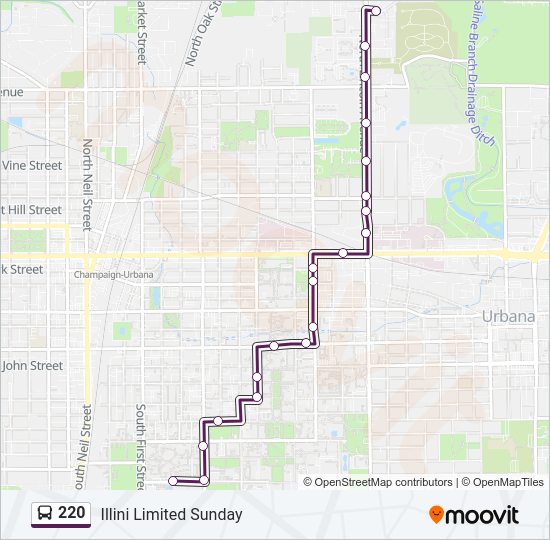 220 bus Line Map