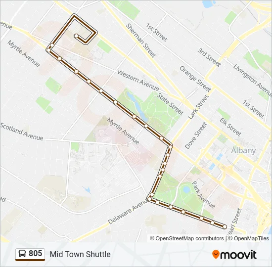 805 Bus Line Map