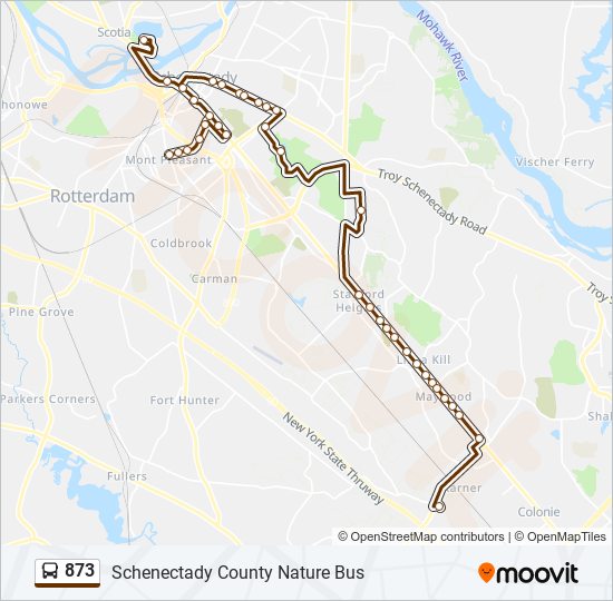 873 bus Line Map