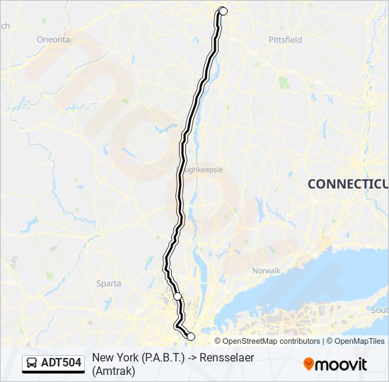 Mapa de ADT504 de autobús