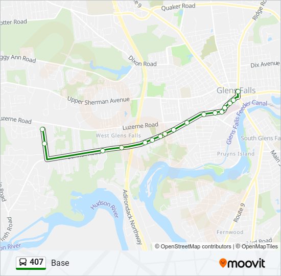 Mapa de 407 de autobús