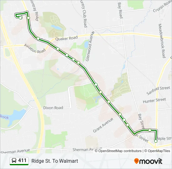 411 Bus Line Map