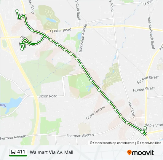 411 Bus Line Map