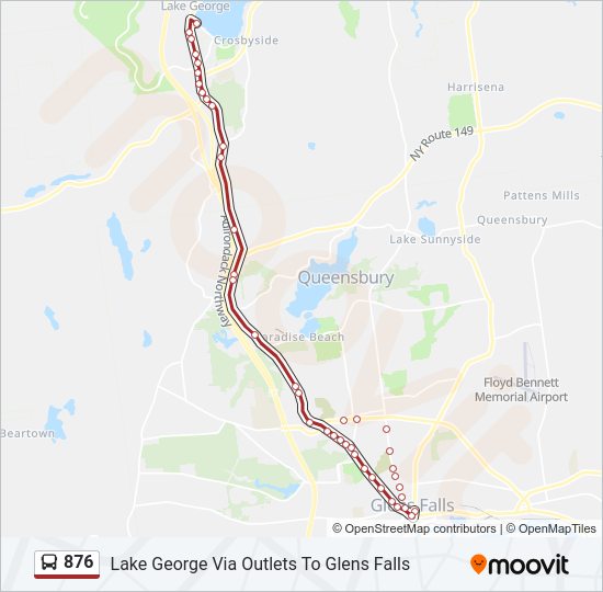 876 bus Line Map