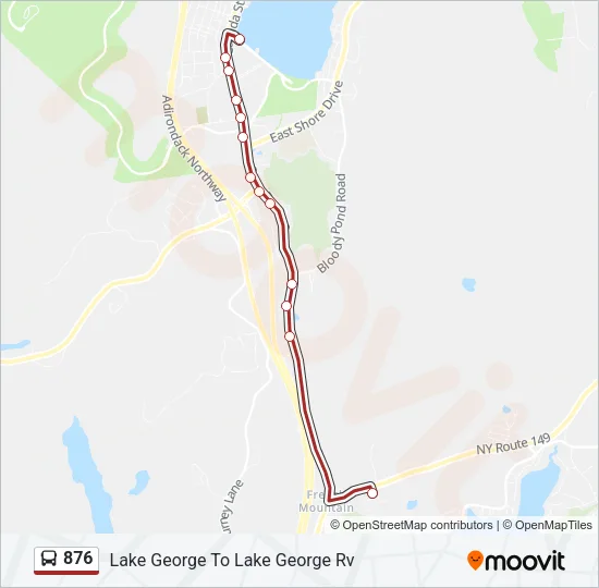 876 Bus Line Map