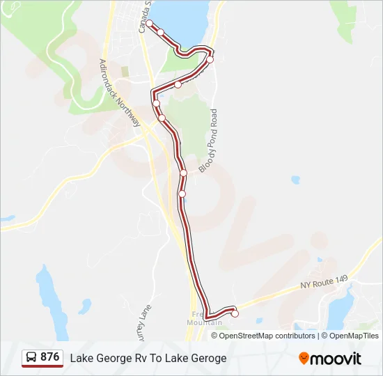 876 Bus Line Map