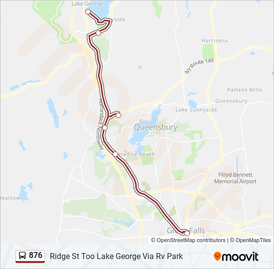 876 bus Line Map