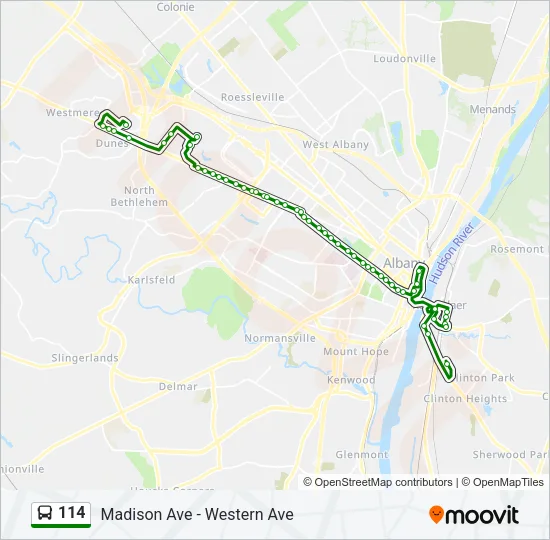 114 Bus Line Map